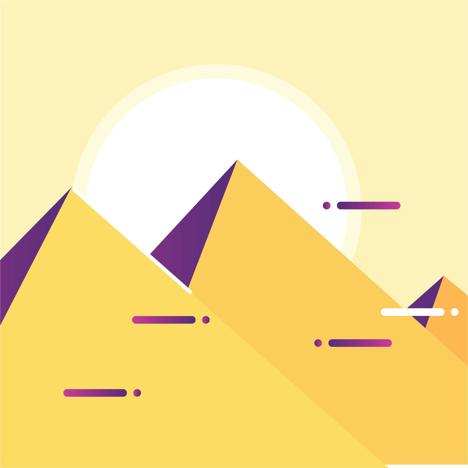 Sunny egypt pyramids illustration